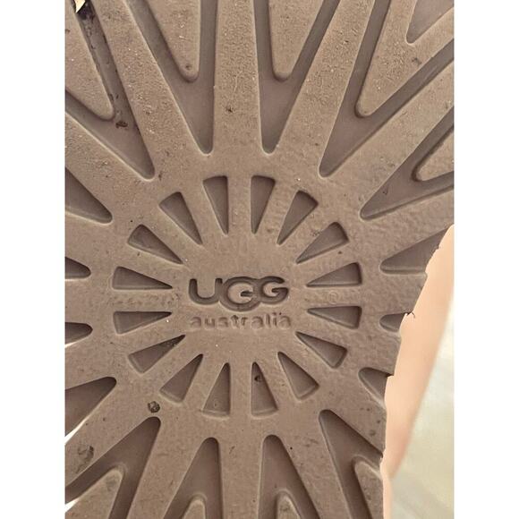 UGG Women's Blue Suede Ankle Boots Sheepskin Lining Size 6 - Picture 8 of 8